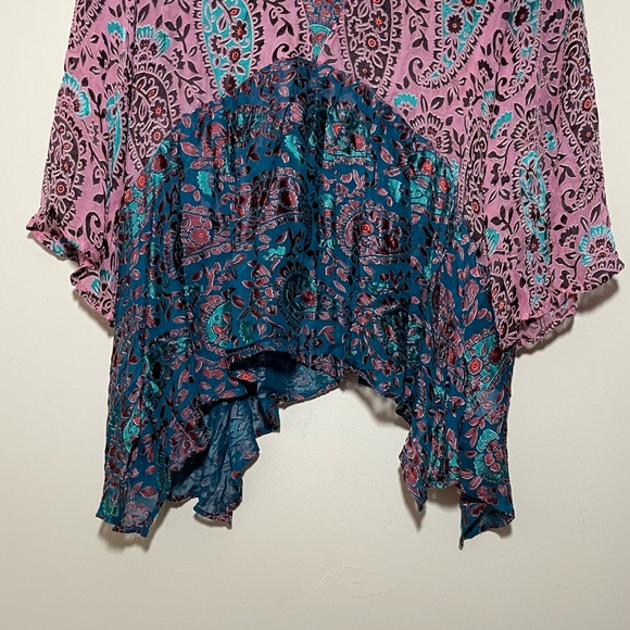 Anthropologie Valo Velvet Burnout Paisley Blouse - Picture 3 of 8